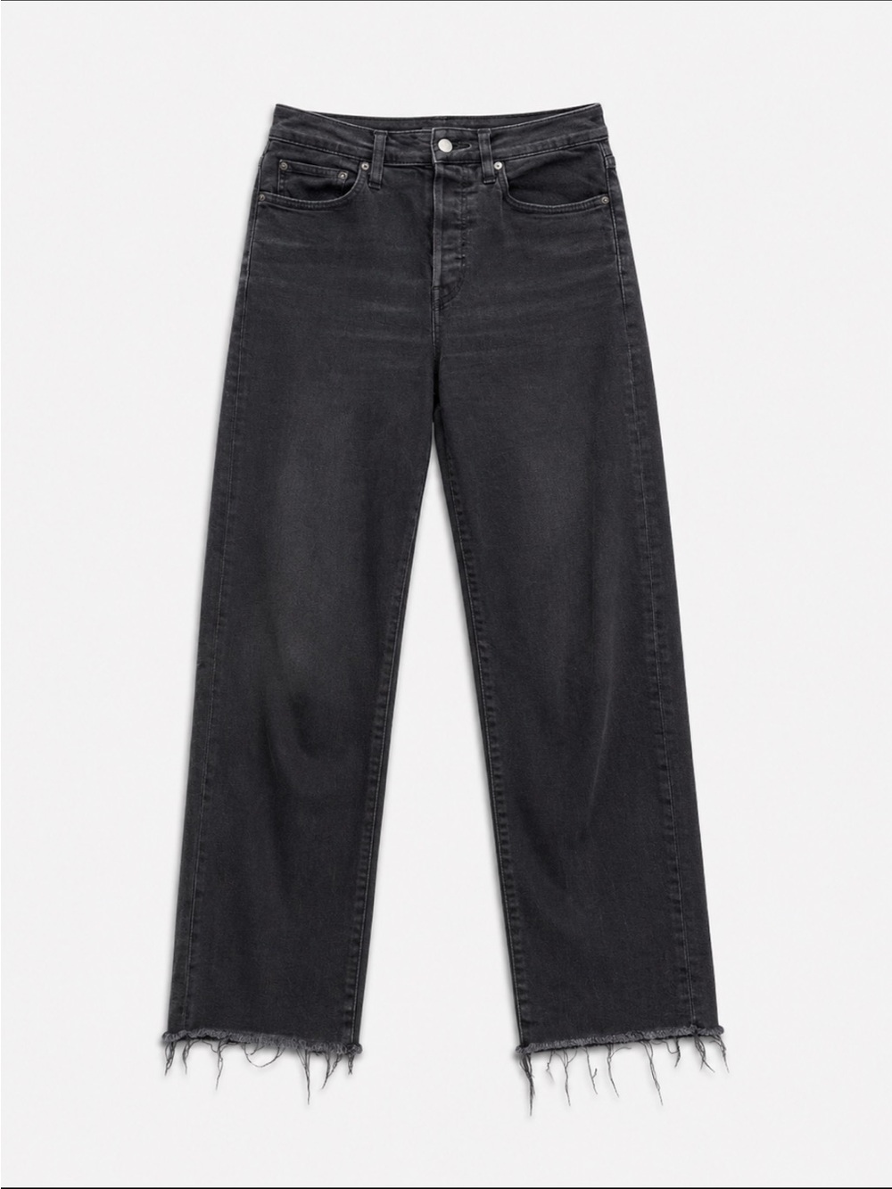 LEVI’S, the button fly raw hem straight jeans!